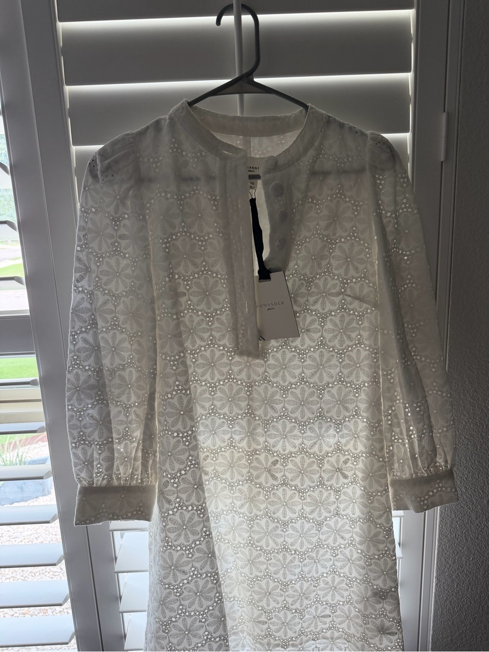 Pomander Place White Eyelet Floral Midi Dress
